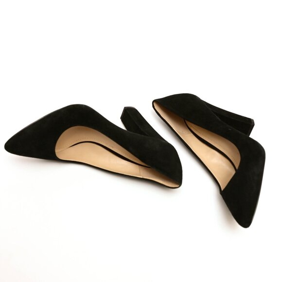 BCBG Black Suede Leather Pumps with Block Heel 7.5 M - Picture 1 of 9